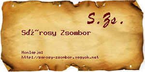 Sárosy Zsombor névjegykártya