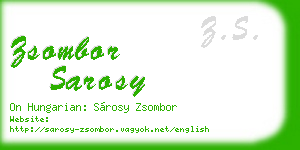 zsombor sarosy business card